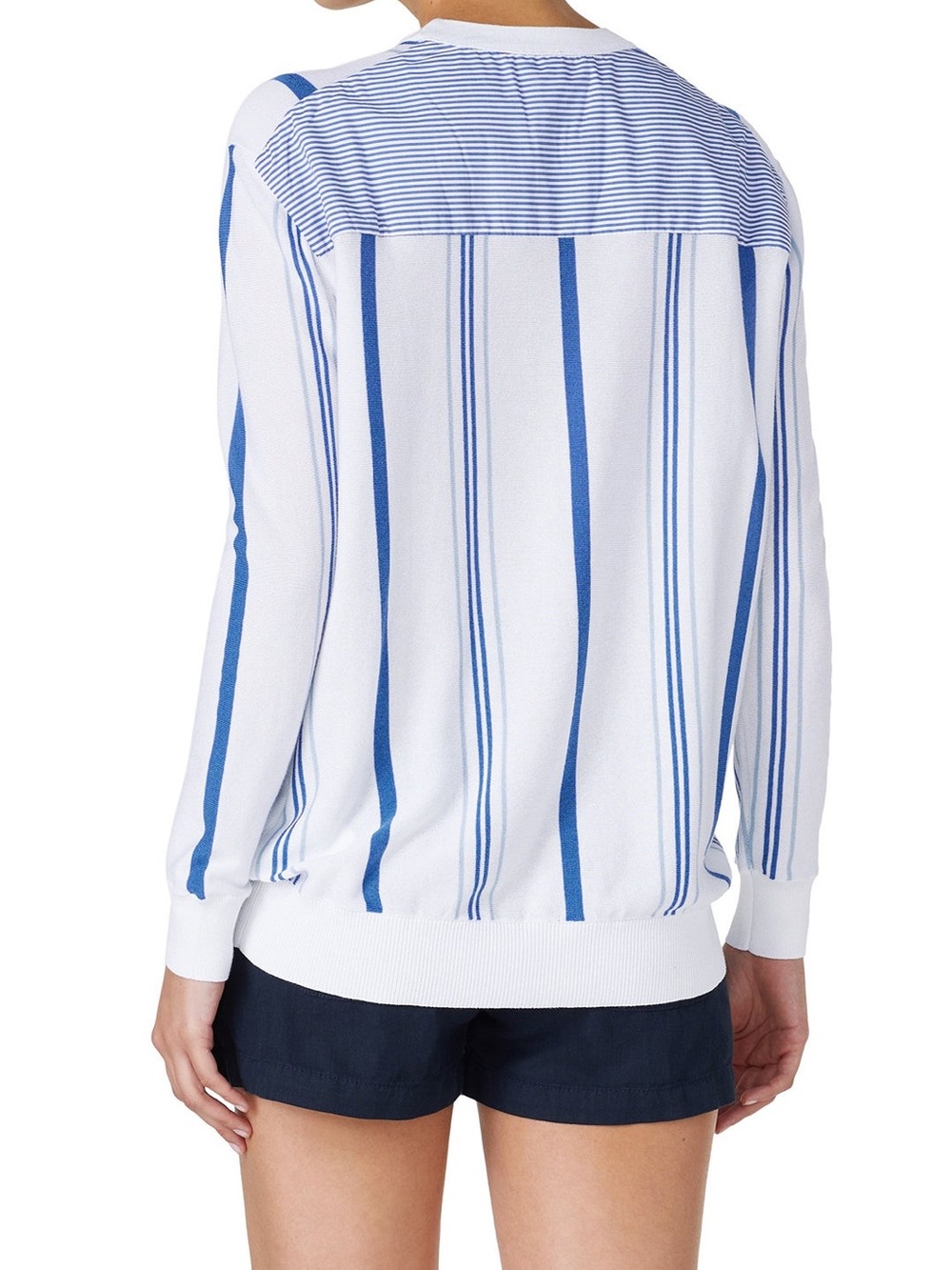 Thakoon Collective | Lightweight Striped Long Sleeve Crewneck Sweater
